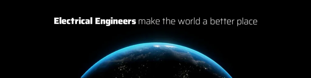 Professional LinkedIn header graphic for electrical engineers with circuit board design