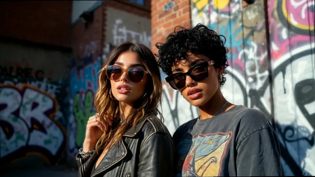 a confident and fearless group of friends showing off their edgy style.