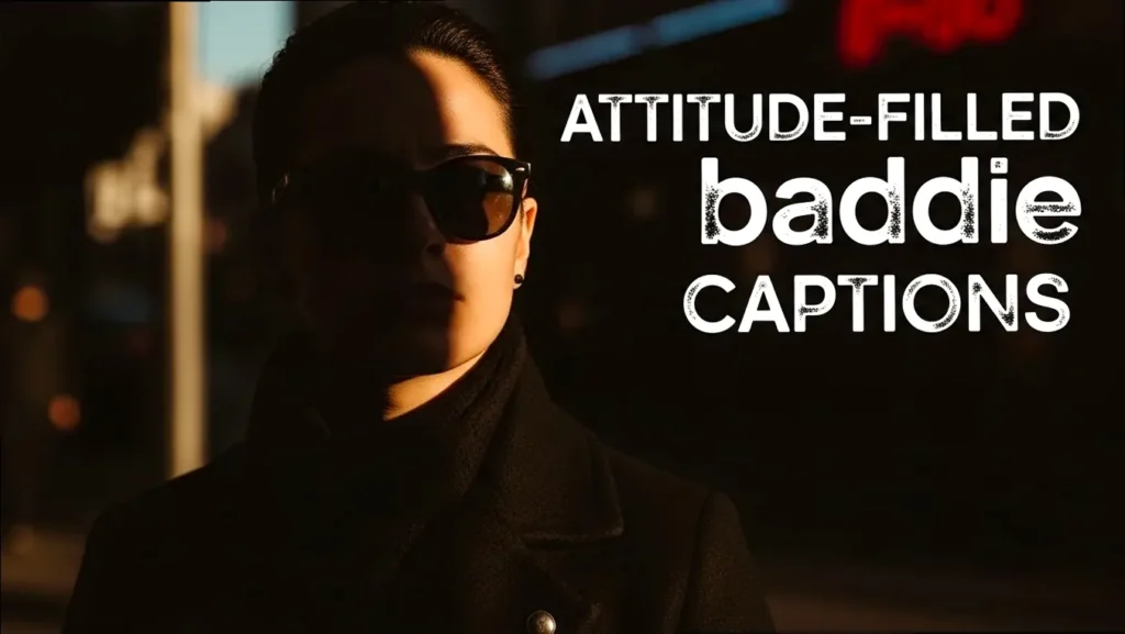 Attitude Baddie Captions with a confident woman in a dramatic pose