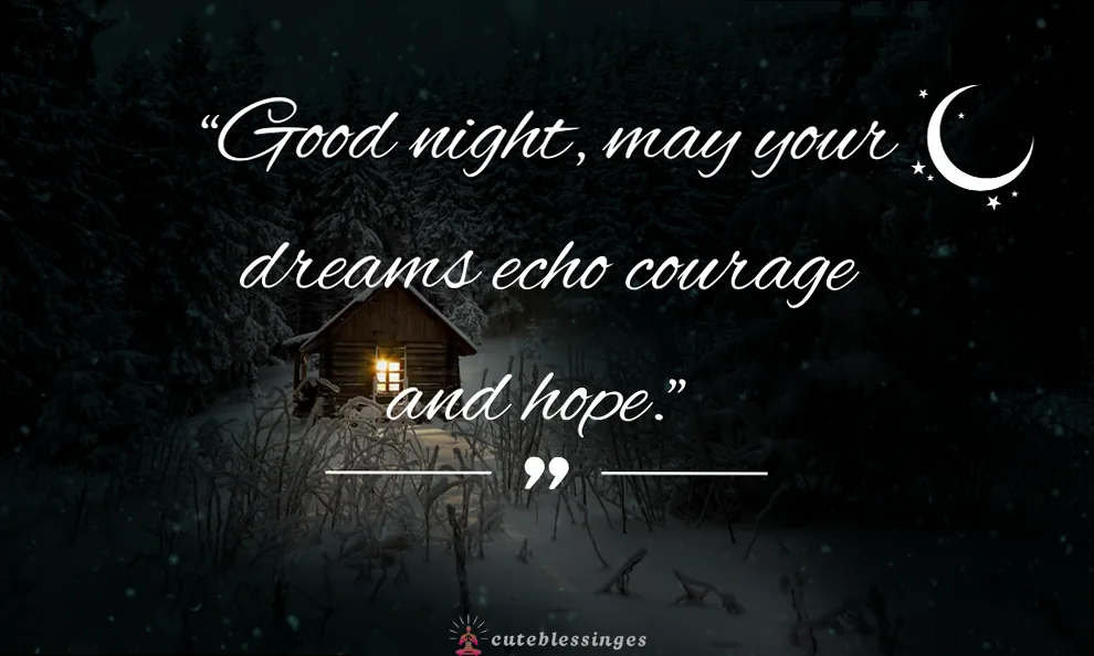 Good night literary quotes, with a thoughtful, reflective backdrop