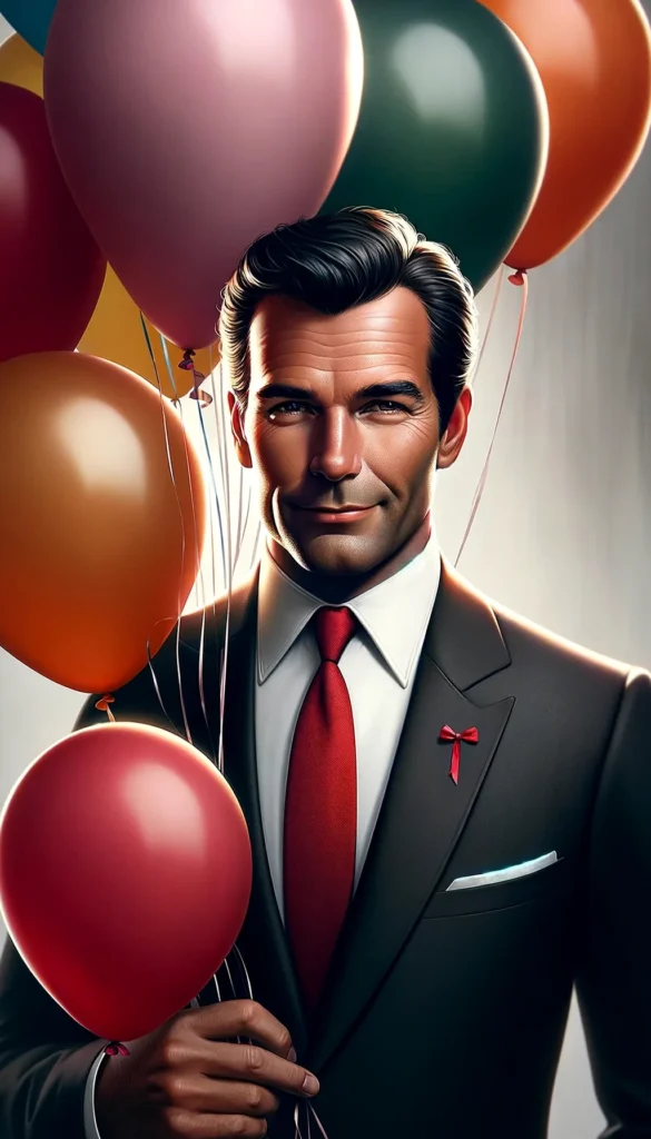 Elegant birthday card for husband with a suave illustration, symbolizing enduring charm.