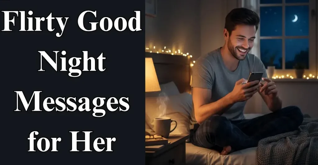 Flirty good night texts with a playful and romantic vibe