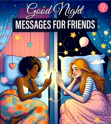 Two girls sending a good night message