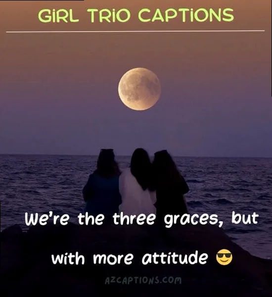 Three girls laughing and having fun, representing a strong girl trio.