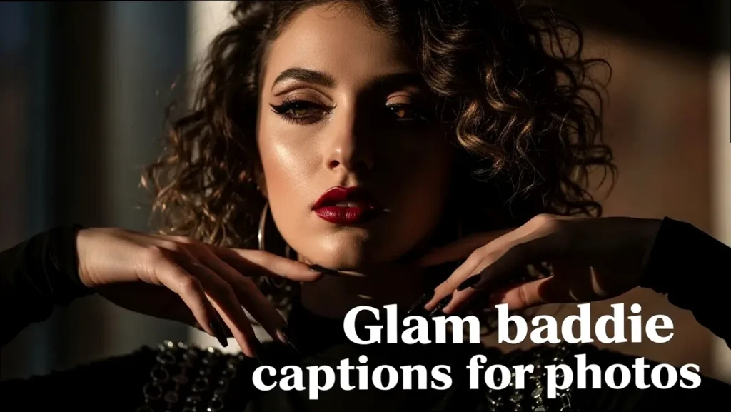 Glam Baddie Captions with a stylish woman in a luxurious setting