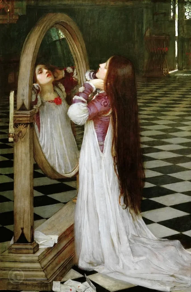 John William Waterhouse's painting 'Mariana', inspired by Tennyson's poem of longing.