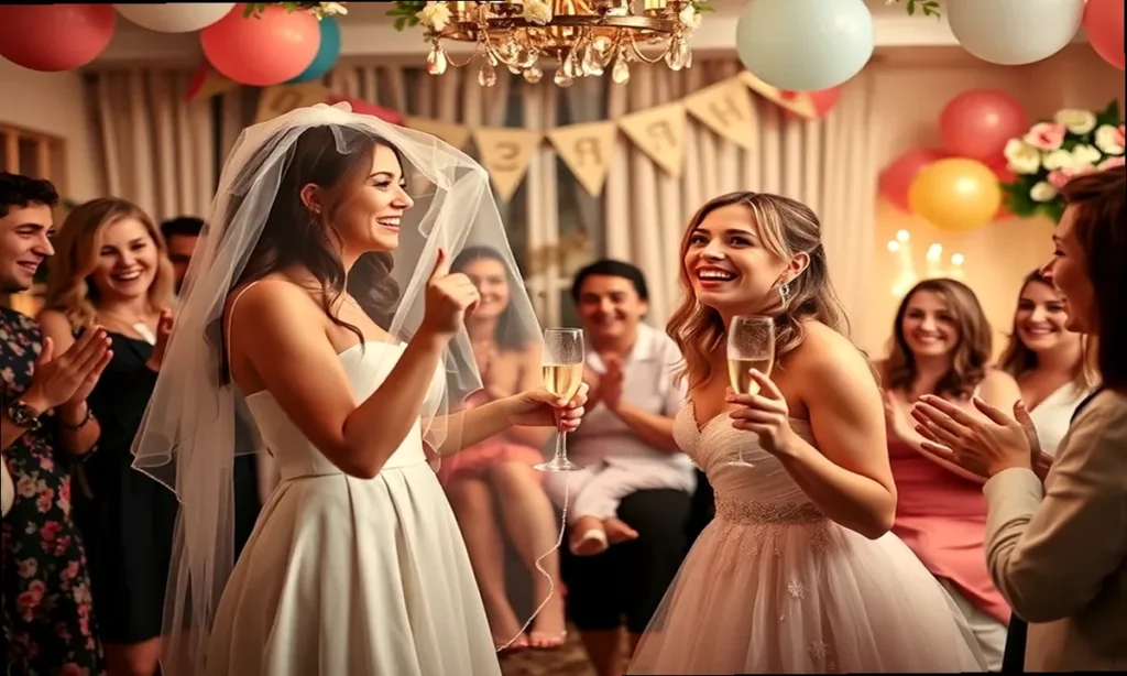 A close-up of a bride smiling, representing the joy of a best friend on her wedding day.