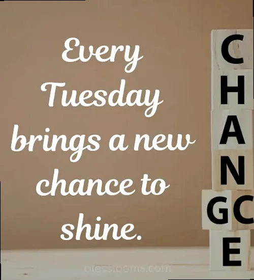 Image representing positive Tuesday vibes and new opportunities.