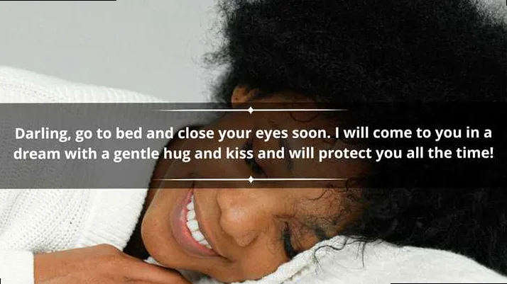 A woman sleeping peacefully with a gentle smile, representing cute good night messages.