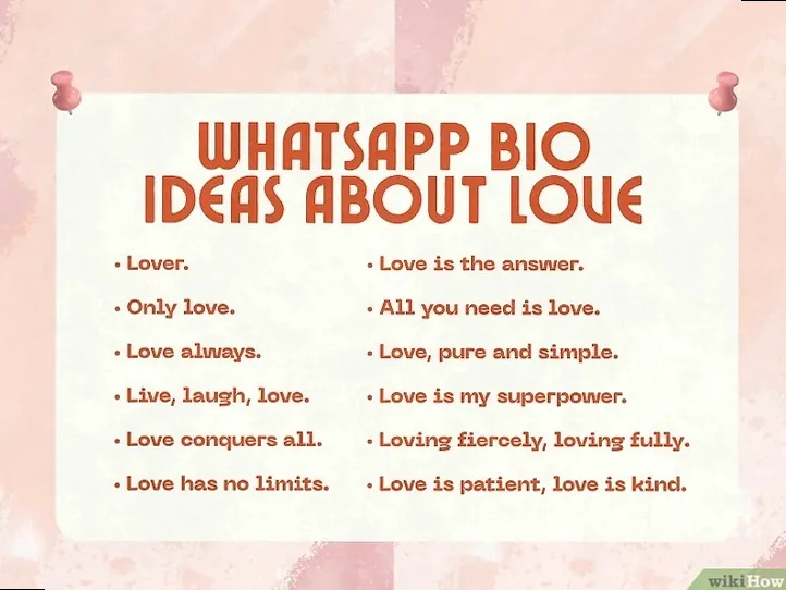 Show off your soft side with a sweet bio about love.