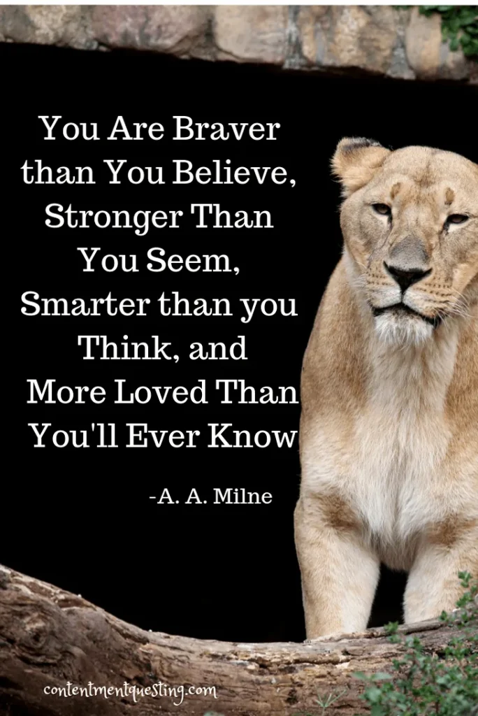 An encouraging quote about inner strength and self-worth, set against an inspiring backdrop.