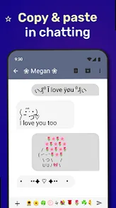 Screenshot displaying various aesthetic symbols for copy-paste utility.