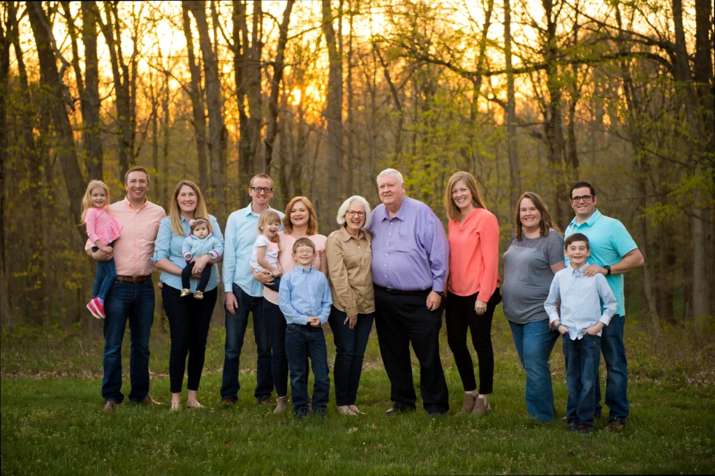 A joyful family reunion photo session, capturing generations together.