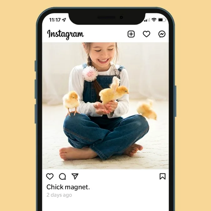 Woman wearing bunny ears and a stylish outfit, posing for an Easter selfie