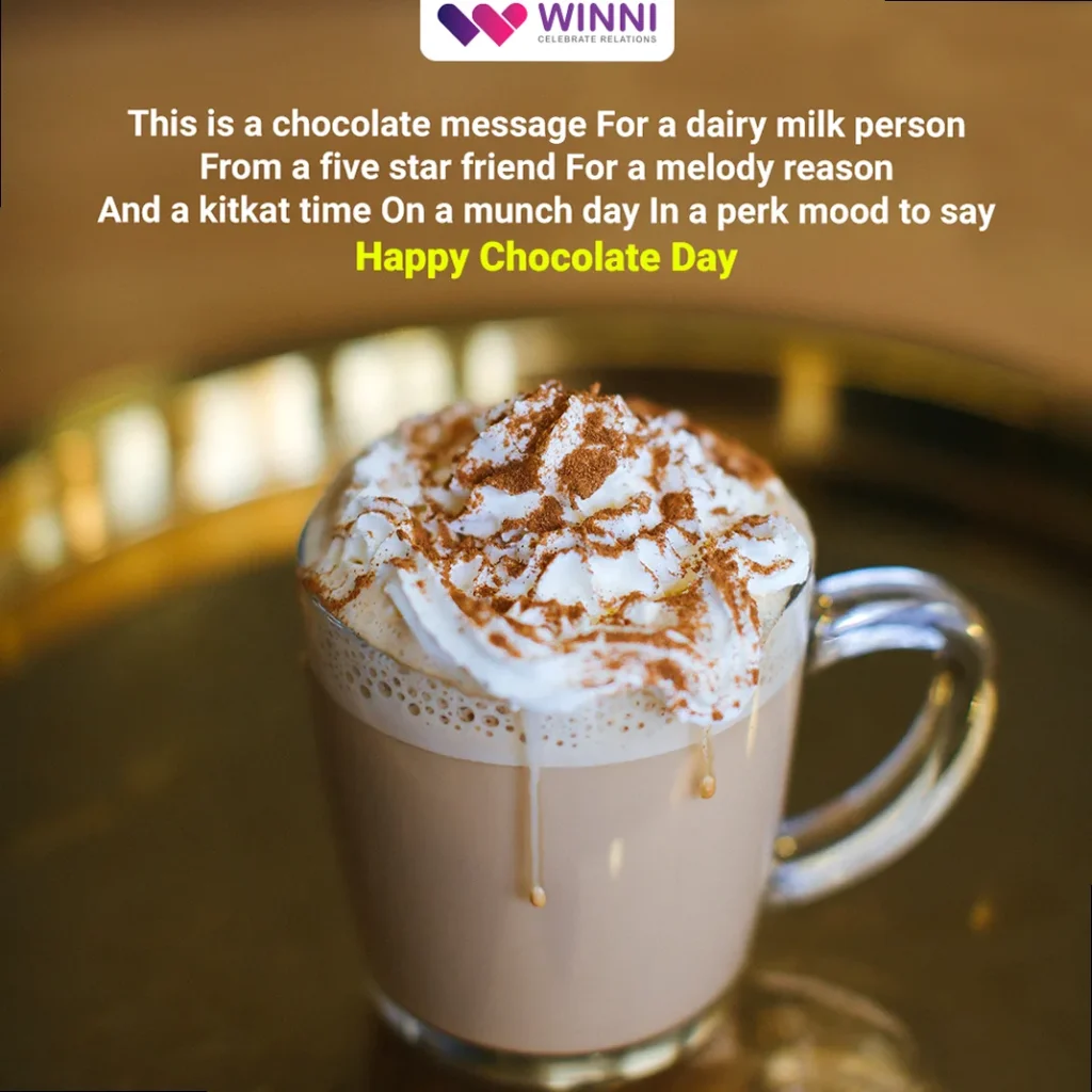 A vibrant Chocolate Day greeting card with chocolates and hearts, conveying sweet wishes.