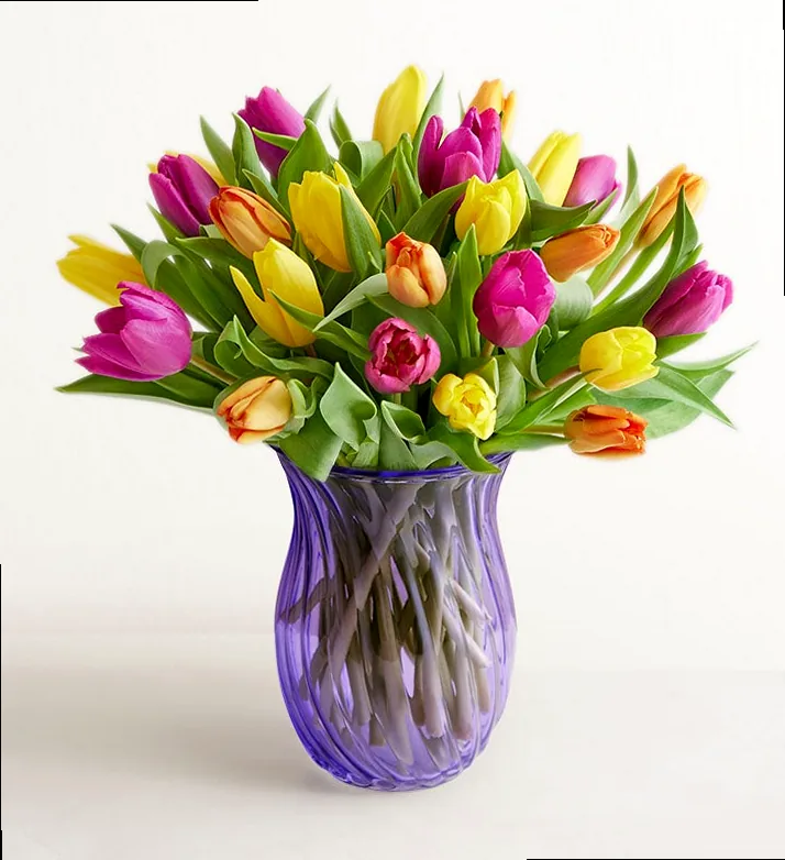 A vibrant bouquet of assorted tulips, symbolizing spring, renewal, and the joy of family gatherings during Easter.