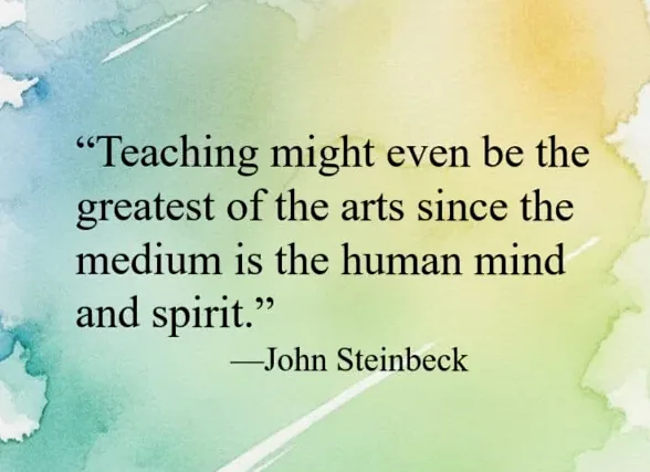 Steinbeck quote on a watercolor background