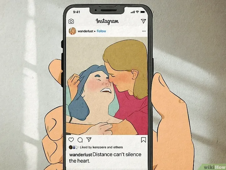 A couple sharing a sweet, short long-distance message, showing love despite miles.