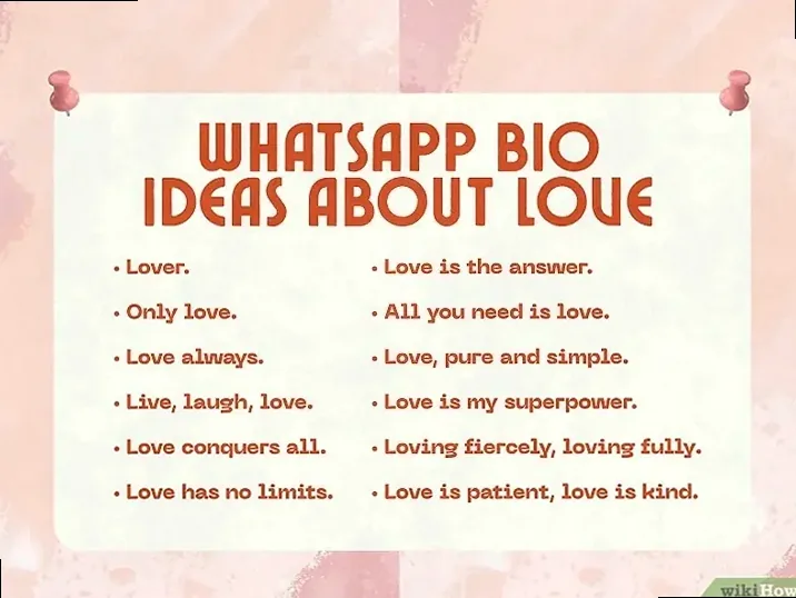 Show off your soft side with a sweet bio about love.