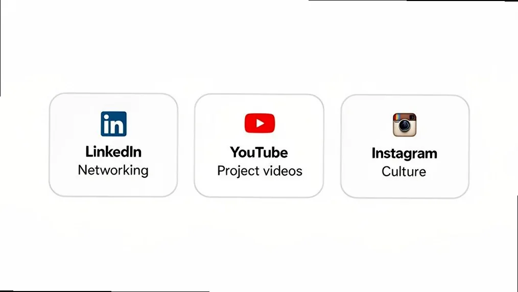 An engineer analyzing data on a tablet, with various social media icons floating around, symbolizing strategic platform selection.