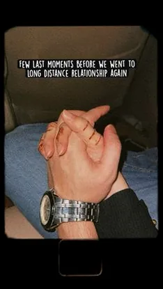 Two hands holding, with a caption reflecting the bittersweet 'few last moments' before a long-distance separation.