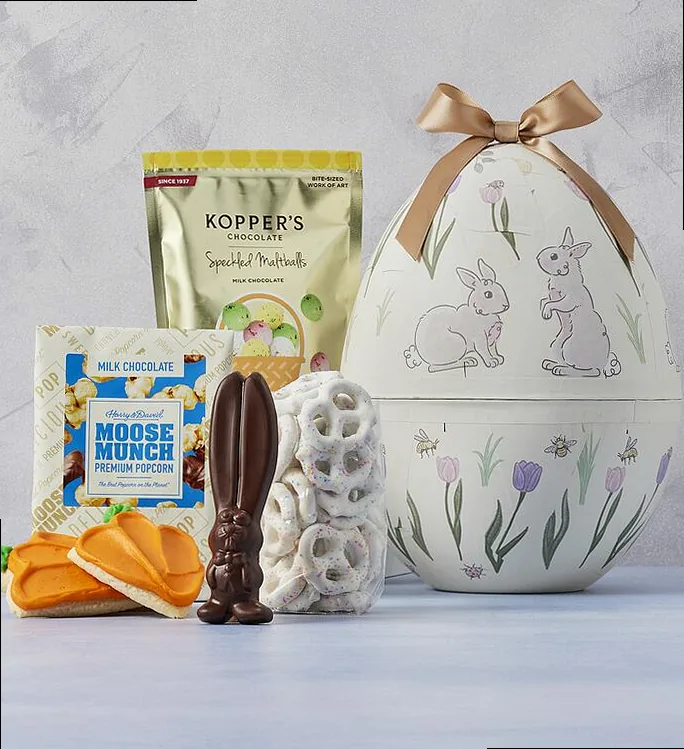 An elegant display of Easter sweets and gifts, reflecting celebration and blessings.
