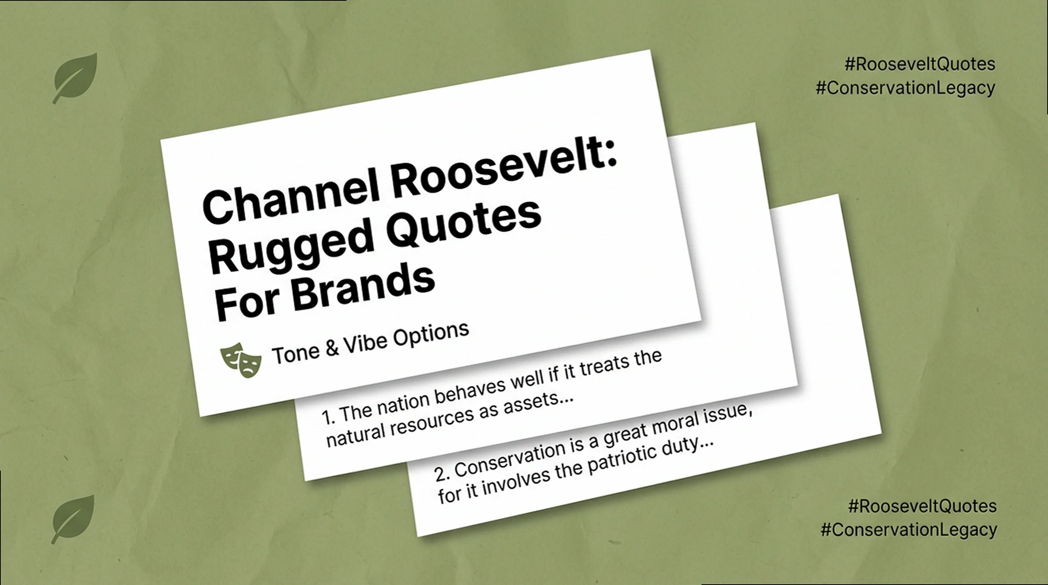 Roosevelt Conservation Quotes: Rugged Wisdom for Your Digital Brand
