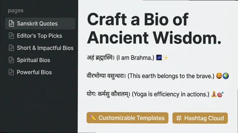 Sanskrit Bios: Deep Ancient Wisdom for Your Profile (No Cringe)