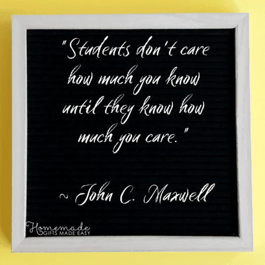 thank you messages for teacher students don't care how much you know until they know how much you care