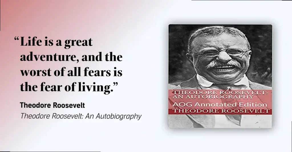 Theodore Roosevelt on horseback in a rugged landscape, embodying adventure and a zest for life.