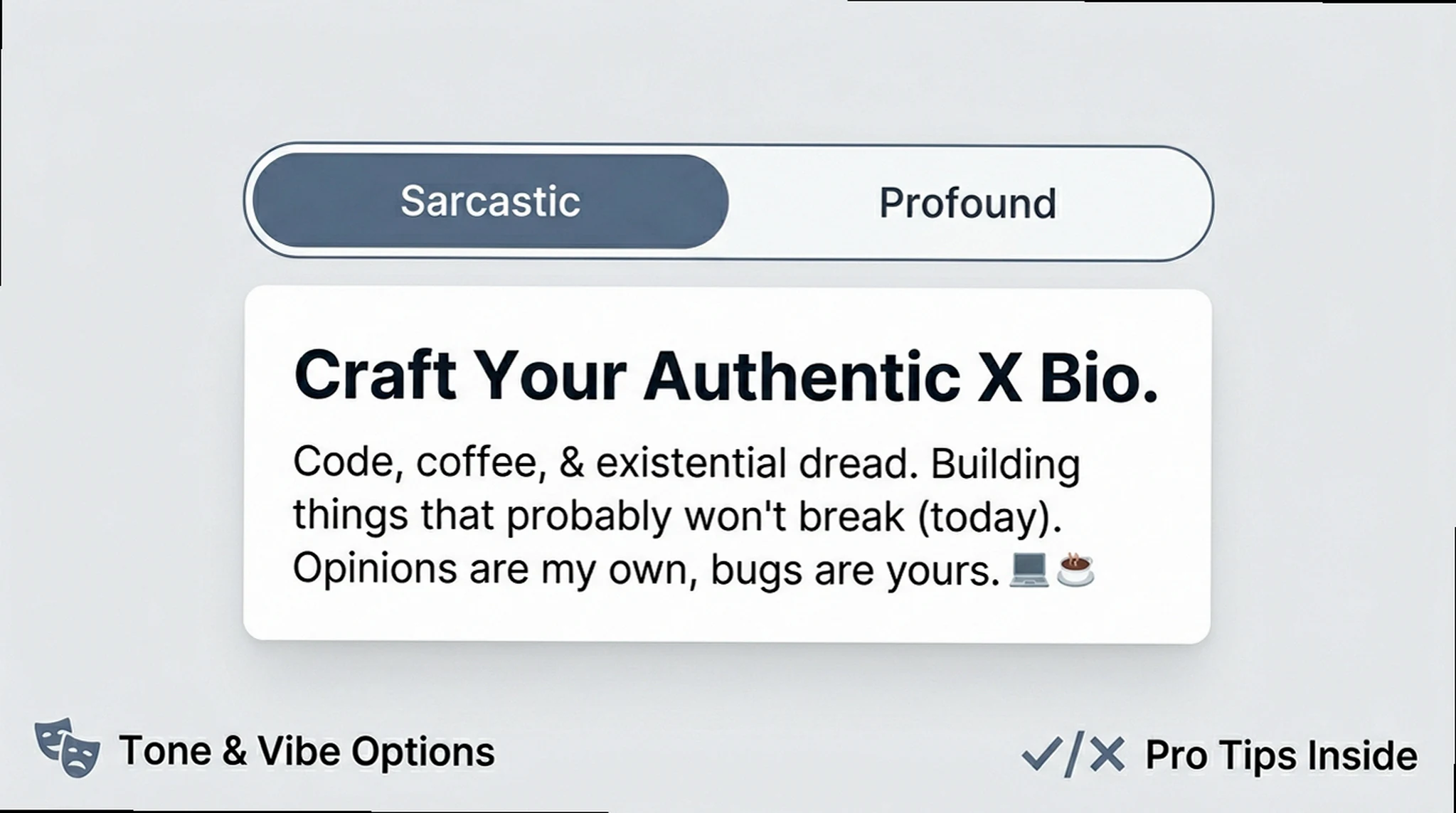 Twitter (X) Bios & Captions: Zero-Cringe Copy & Paste