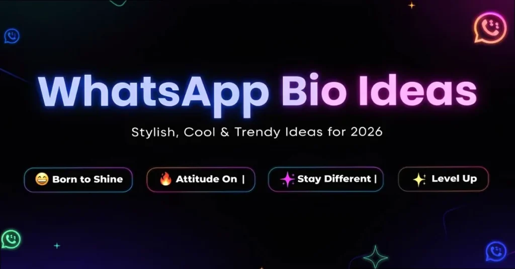 A collage of diverse WhatsApp bio ideas for girls, featuring themes of confidence, sparkle, and self-expression.