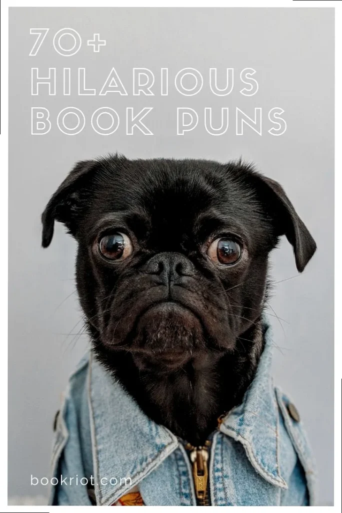 an overhead flat lay of a person reading a book with glasses, a mug of coffee, and plants, representing witty book captions and humor.
