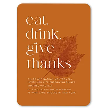 Friendsgiving invitation with clear details for date, time, and location.