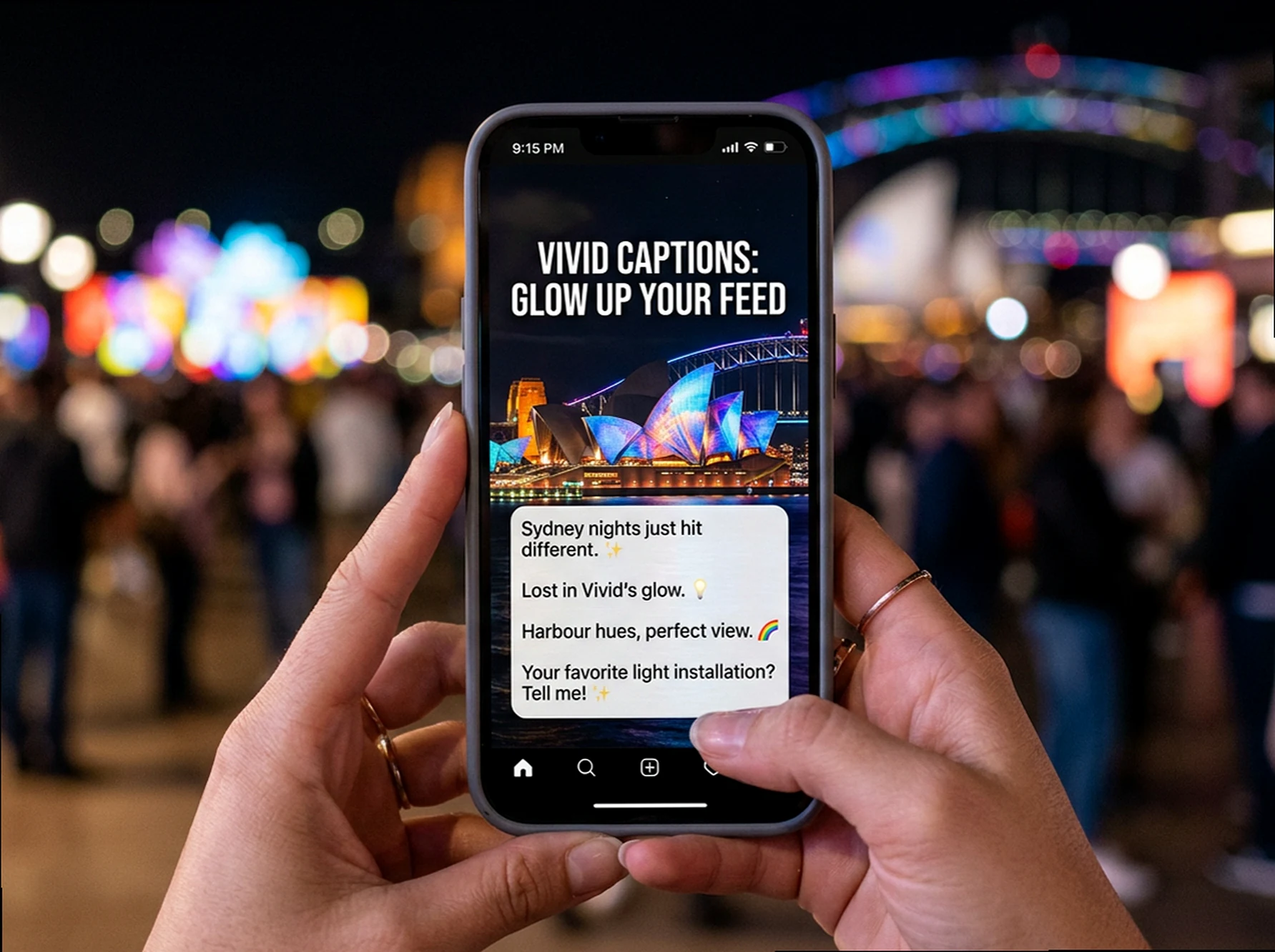 40+ Short Vivid Sydney Captions for a Main Character Feed