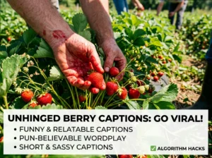 Eating more than you're picking? Funny Strawberry Captions