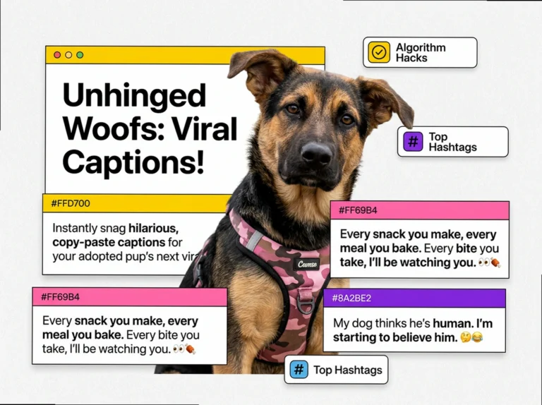 Funny Rescue Dog Captions: Unhinged Lines for Your Chaos King