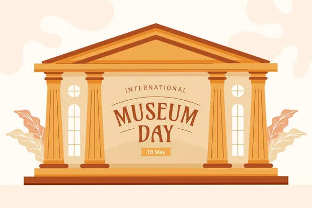 A diverse group of people, including children and adults, engaging with exhibits in a modern, brightly lit museum, symbolizing connection across generations and cultures on International Museum Day.