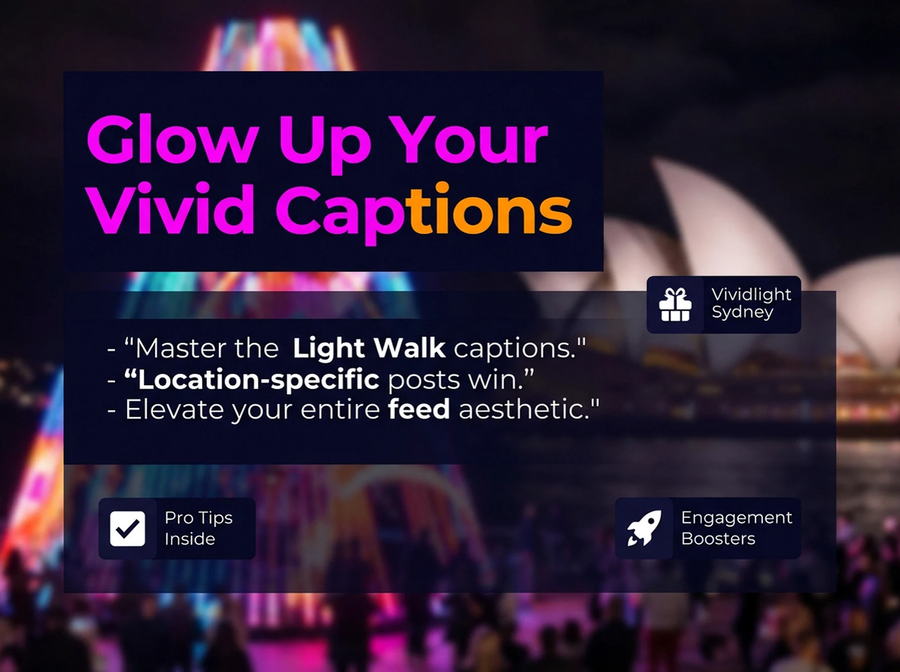 Master the Glow: Vivid Sydney Light Walk Captions that Vibe