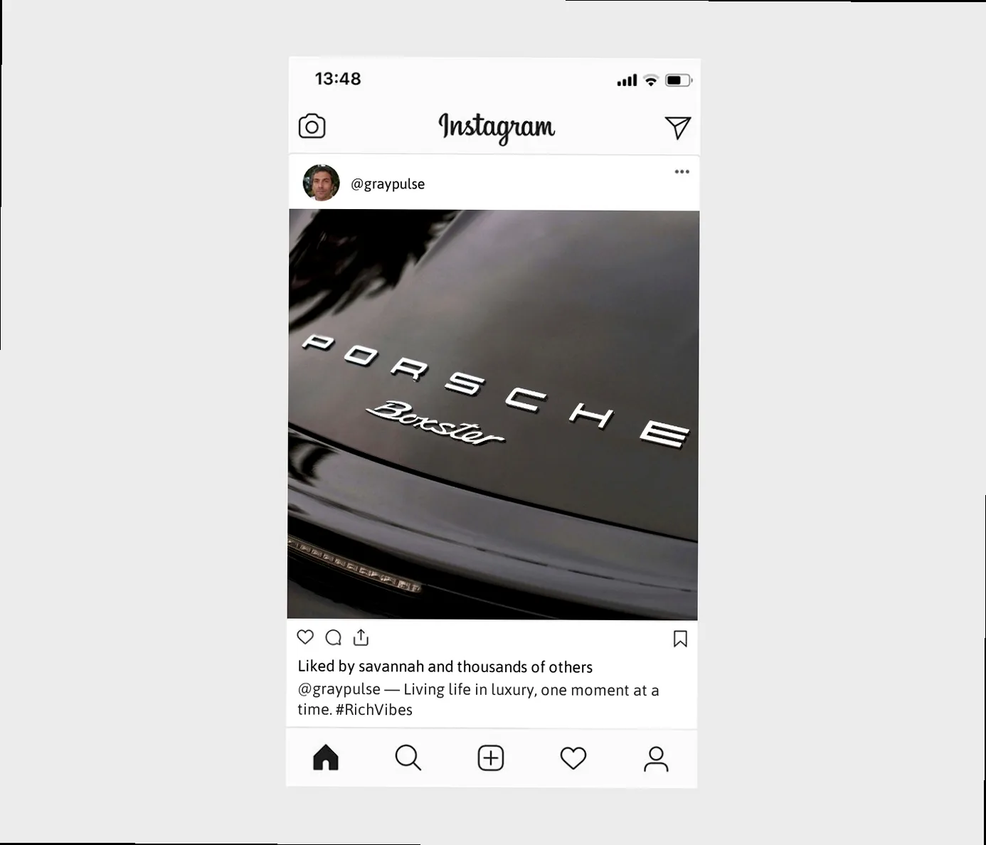 A minimalist Instagram profile screenshot featuring a clean aesthetic, subtle branding, and a concise bio, representing understated wealth and strategic intent.