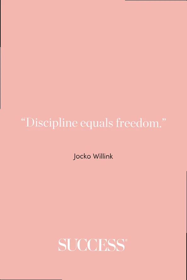 Motivational image with text 'Discipline equals freedom' by Jocko Willink, symbolizing the core of a relentless hustle mindset.