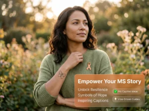 Orange Ribbon & Butterfly Captions: Wear Your MS Strength