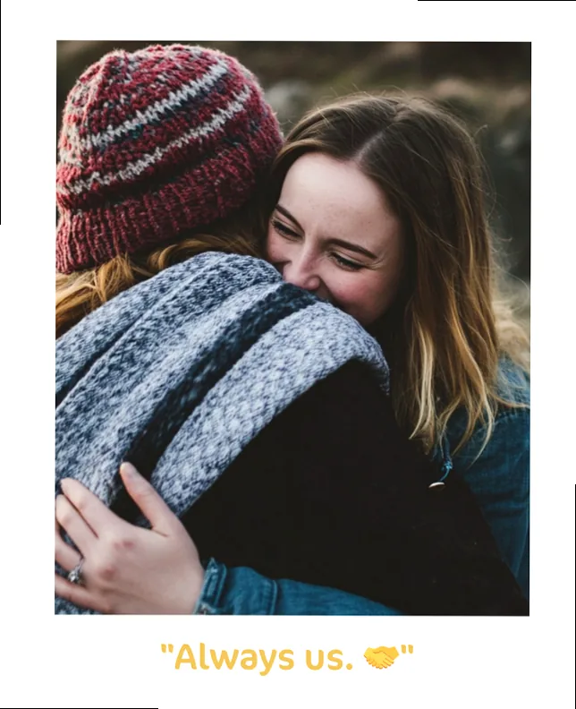 Two best friends laughing together, embodying an unbreakable bond and shared joy.