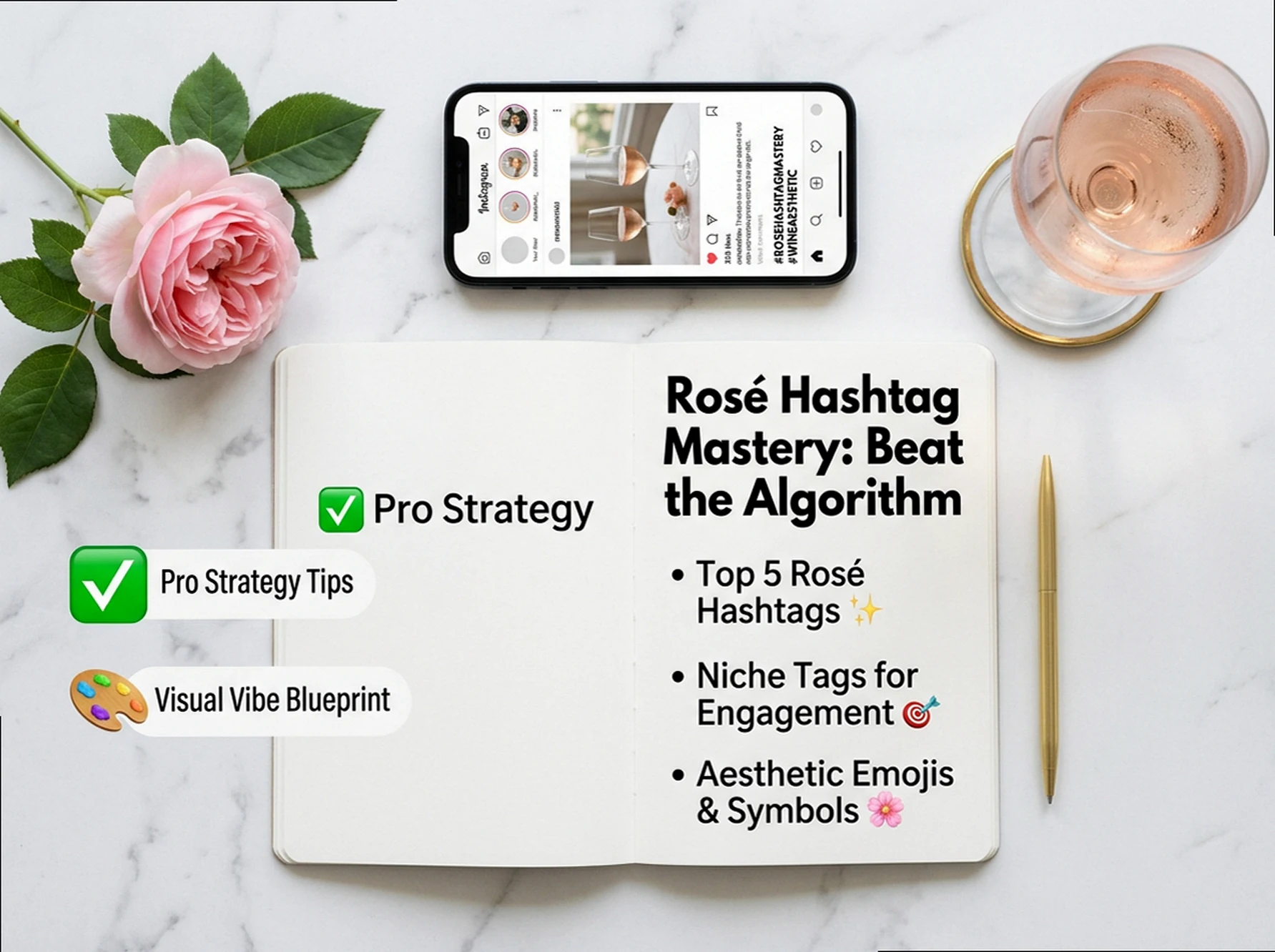 Rosé Hashtags: Strategic Lists to Beat the Algorithm