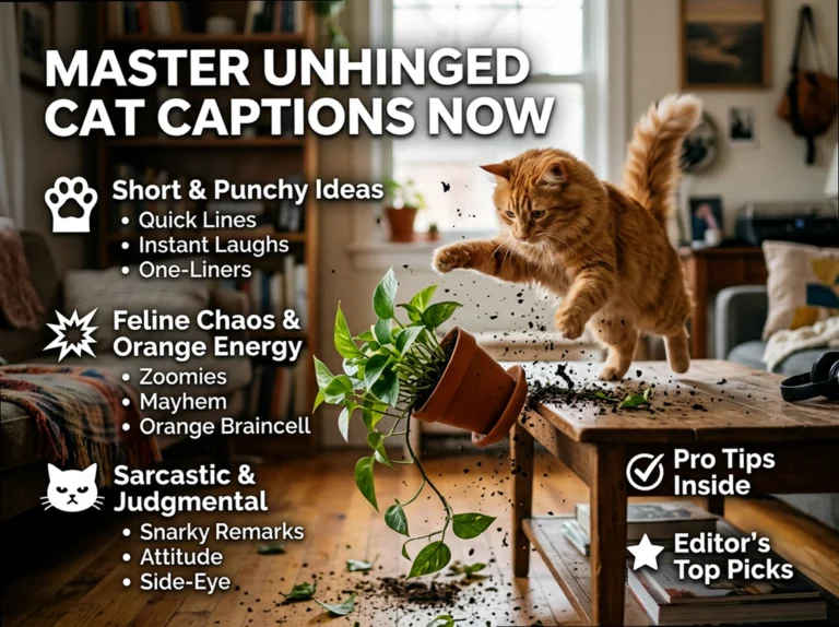 Post the Chaos: Unhinged Cat Captions for Your Tiny Menace