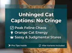Stop Cringing: Unhinged Cat Captions for Total Chaos