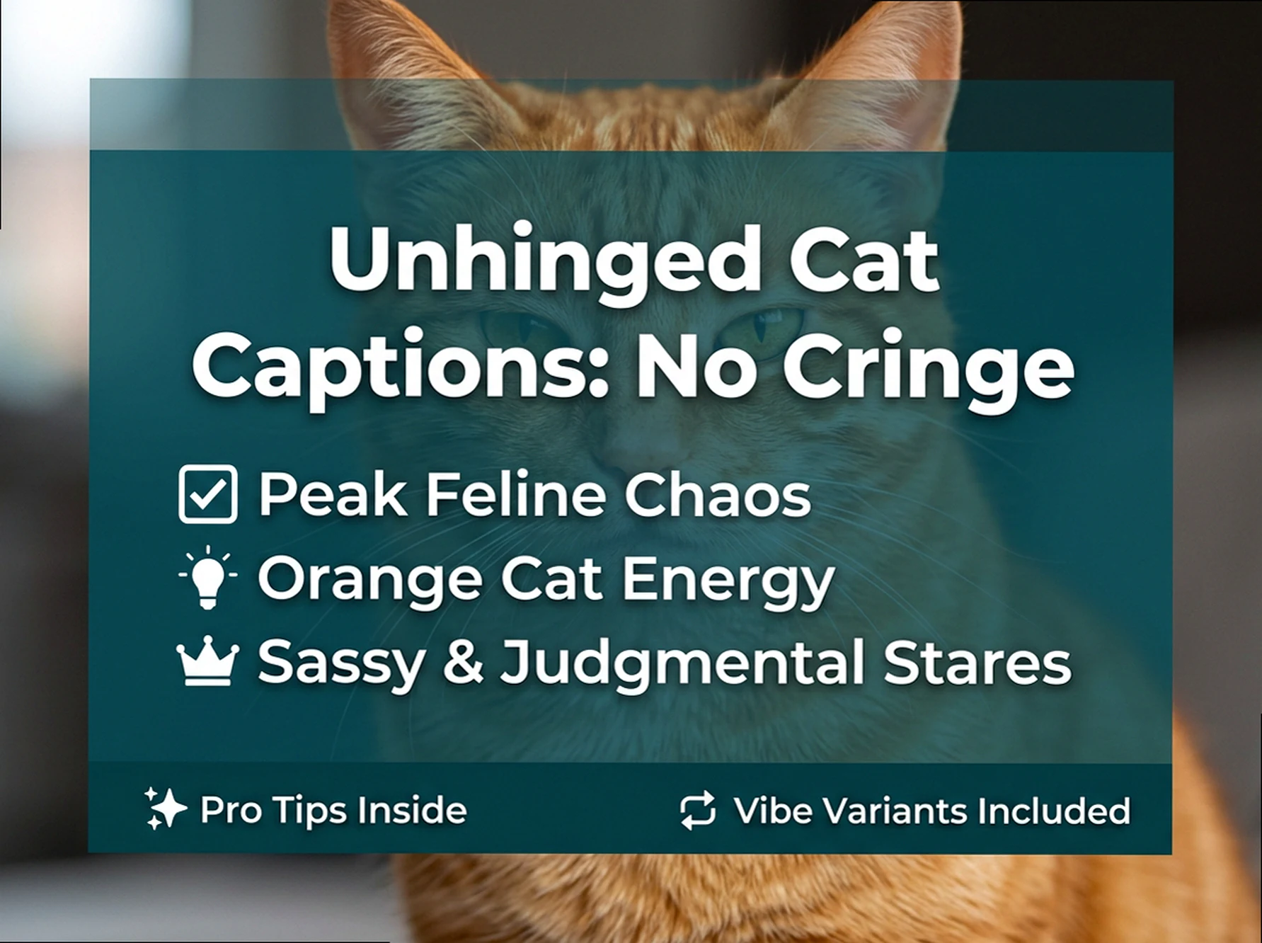 Stop Cringing: Unhinged Cat Captions for Total Chaos